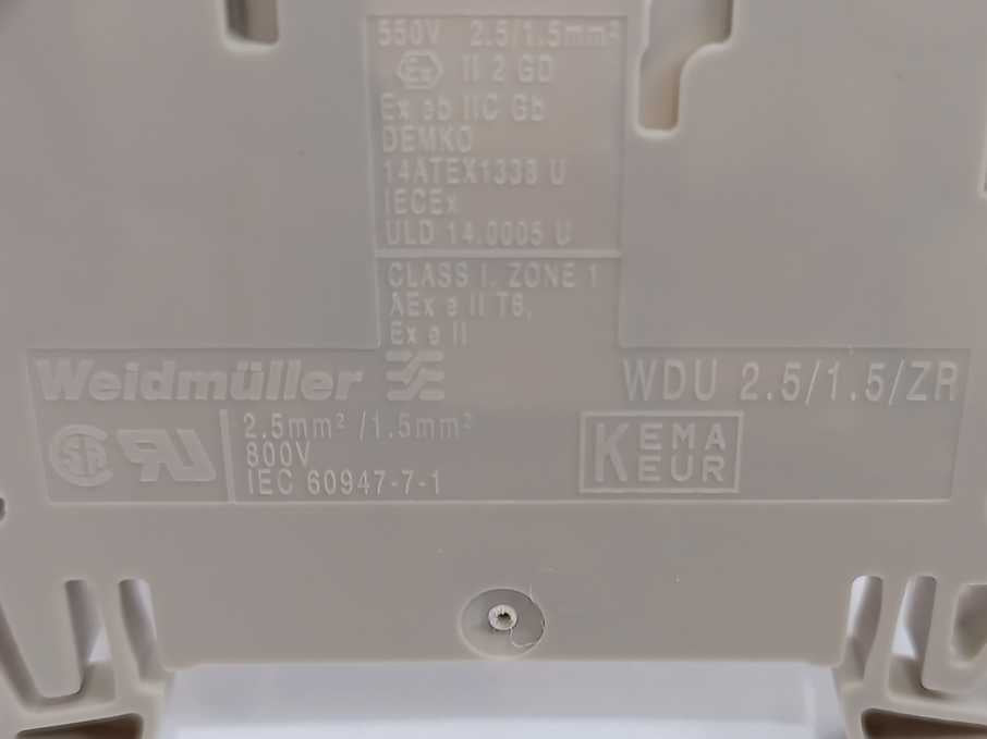 Weidmüller 1024700000 WDU 2.5/1.5/ZR Feed-Through Terminal Block
