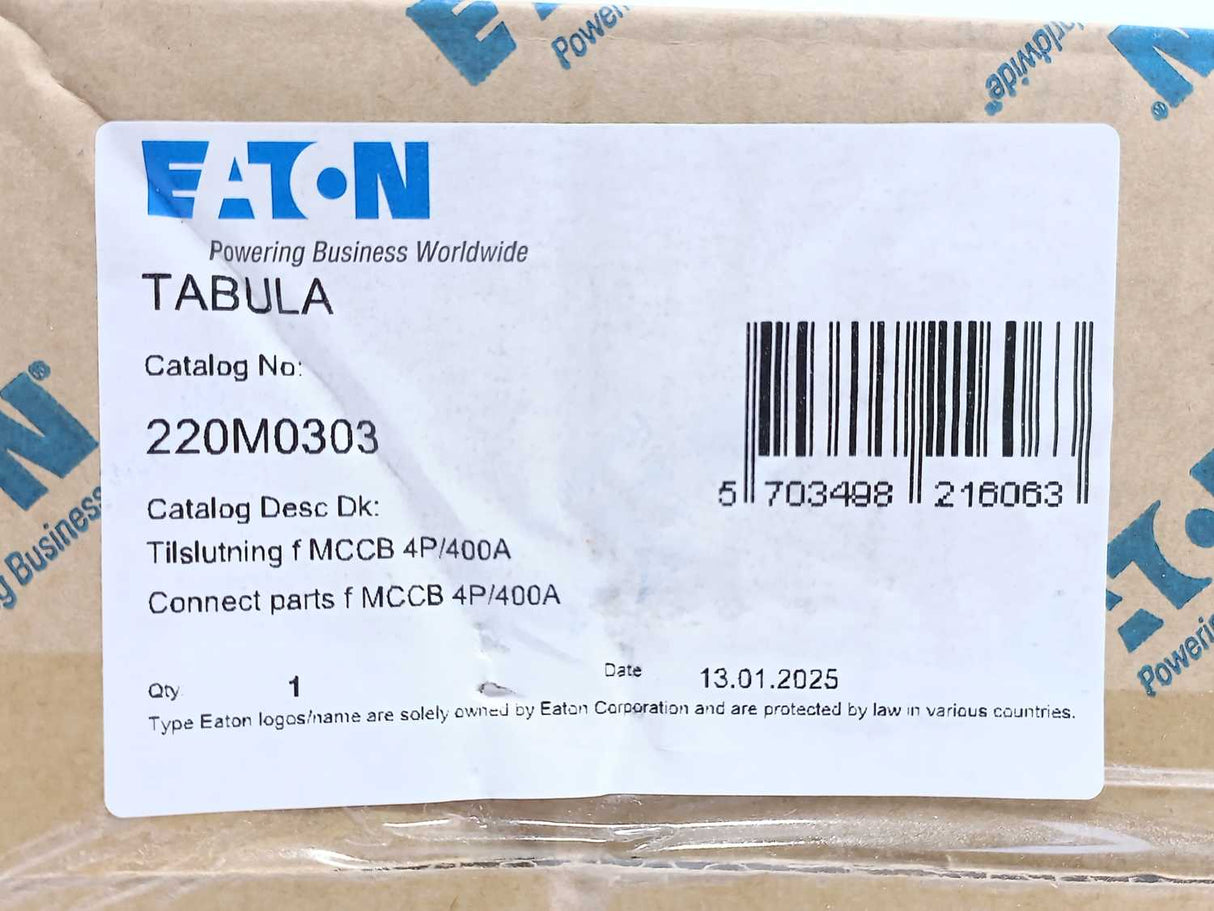 Eaton 220M0303 TABULA Connecting Parts F MCCB 4P/400A