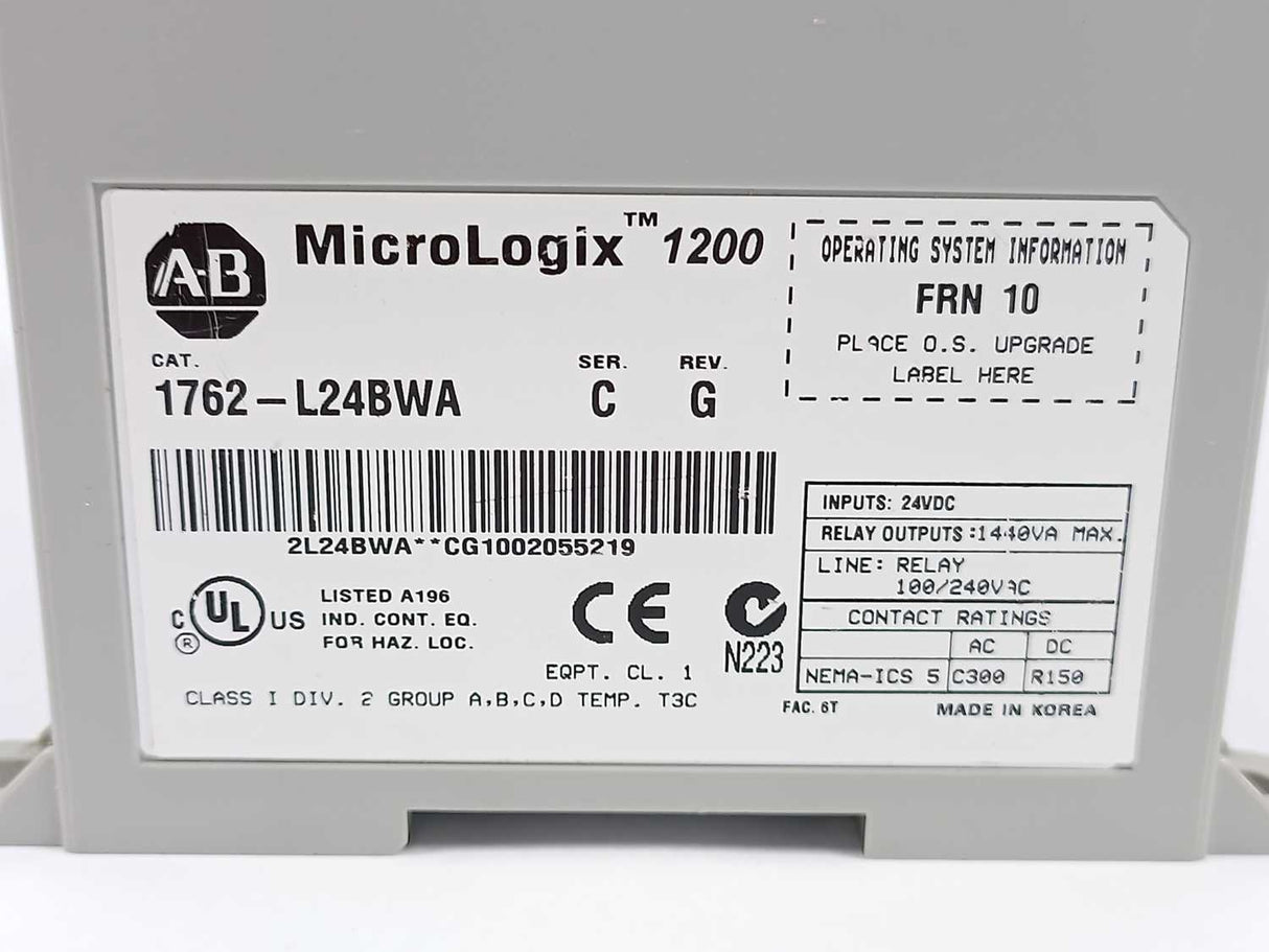 AB 1762-L24BWA Ser. C MicroLogix 1200 24 Point Controller
