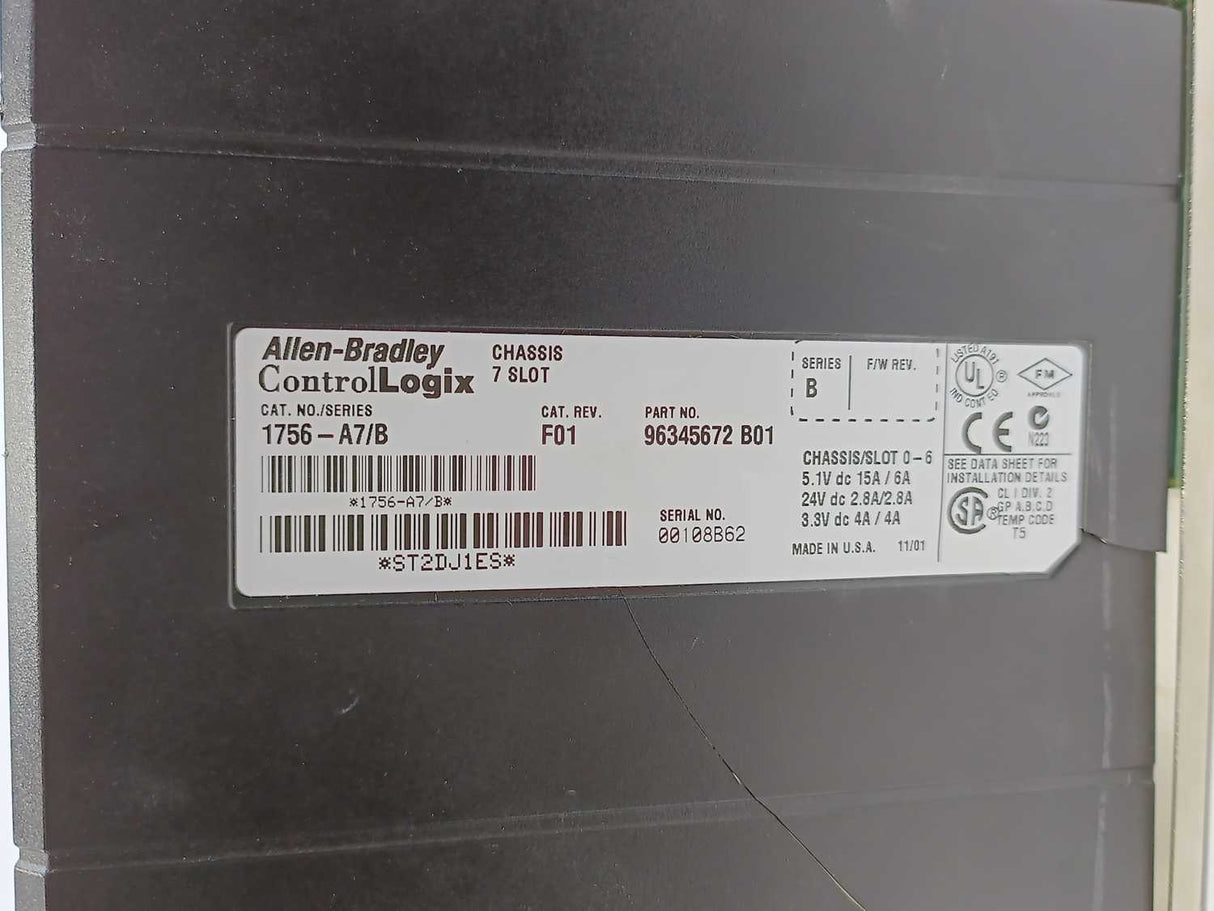 AB 1756-PA72/B SER. B + 1756-A7/B Power Supply AC