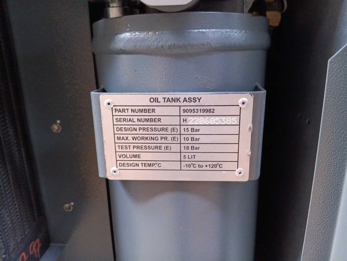 Atlas Copco G5FF 10 TM Air Compressor w/ 9095319580 Air Reciever 2022, 0 Hours