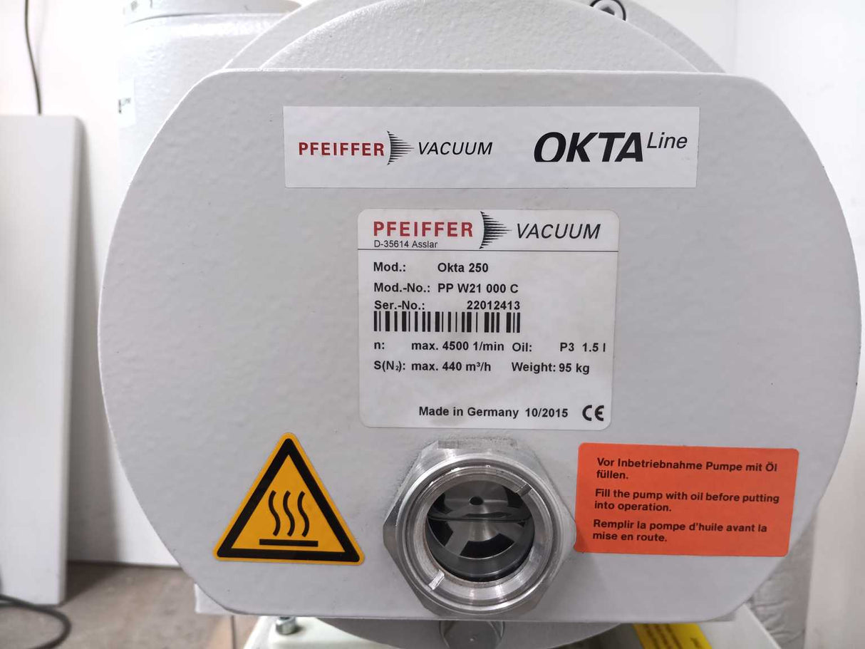 Pfeiffer Vacuum PP W21 000 C Okta 250 + Busch NS 0070 C TH0 Vacuum Pump System