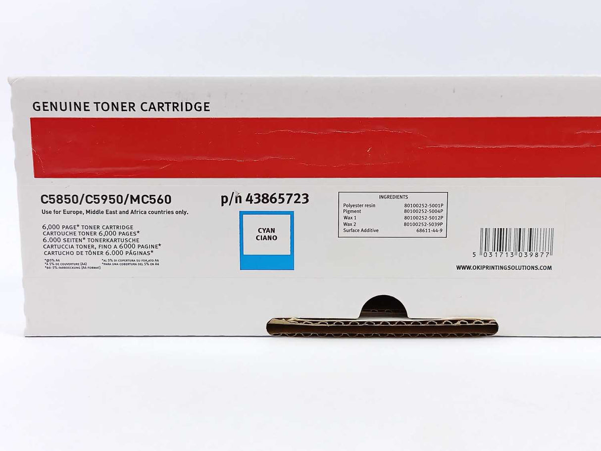 OKI 43865723 C5850/C5950/MC560 Cyan Toner
