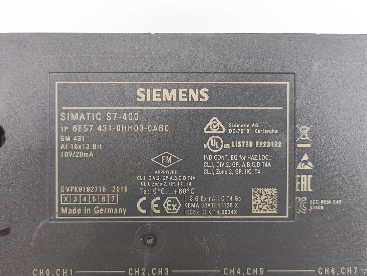 Siemens 6ES7431-0HH00-0AB0 Analog Input SM 431 E.01