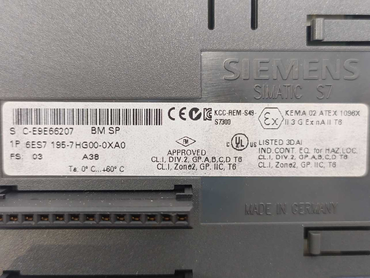 Siemens 6ES7195-7HG00-0XA0 SIMATIC S7 Bus Module