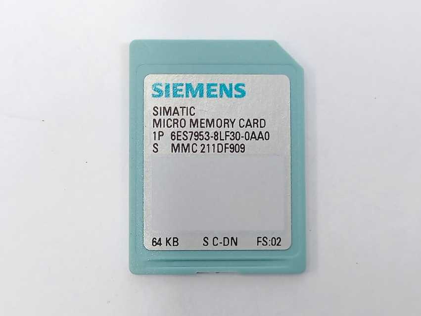 Siemens 6ES7953-8LF30-0AA0 Micro Memory Card 64 KB