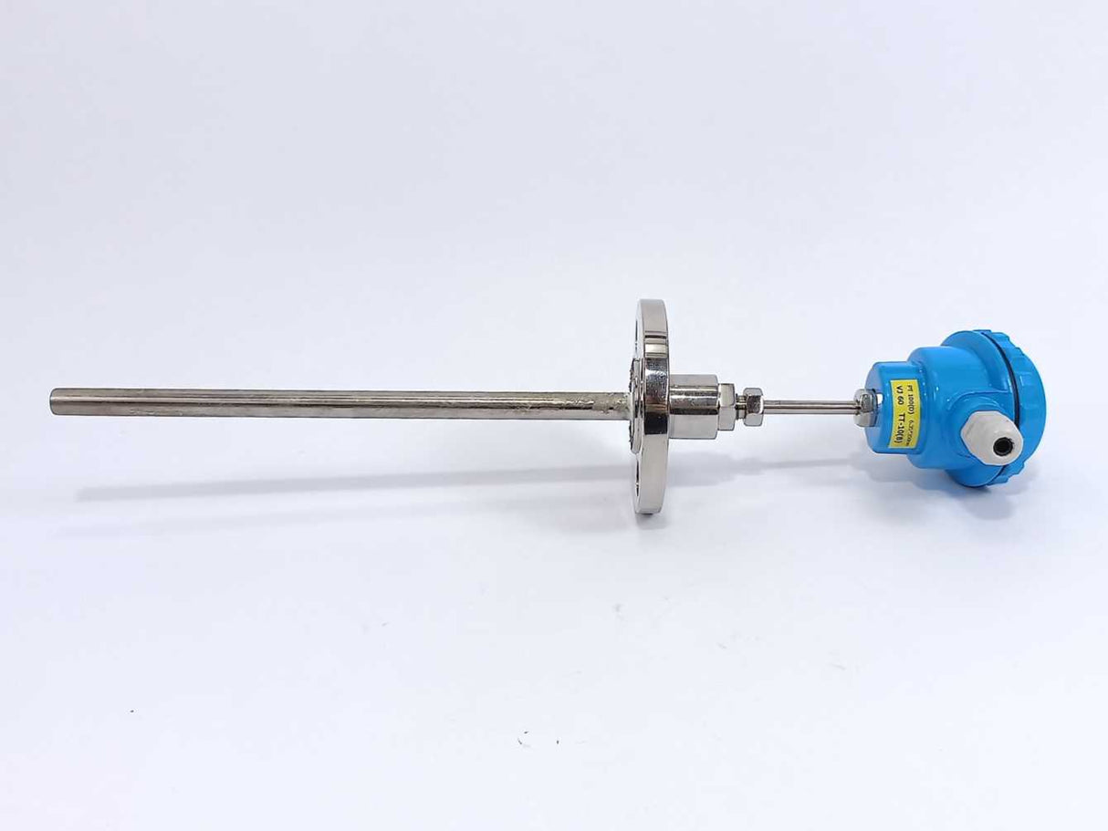 PT100 (D) RTD Sensor Head Type w/ Protection Tube with Falange