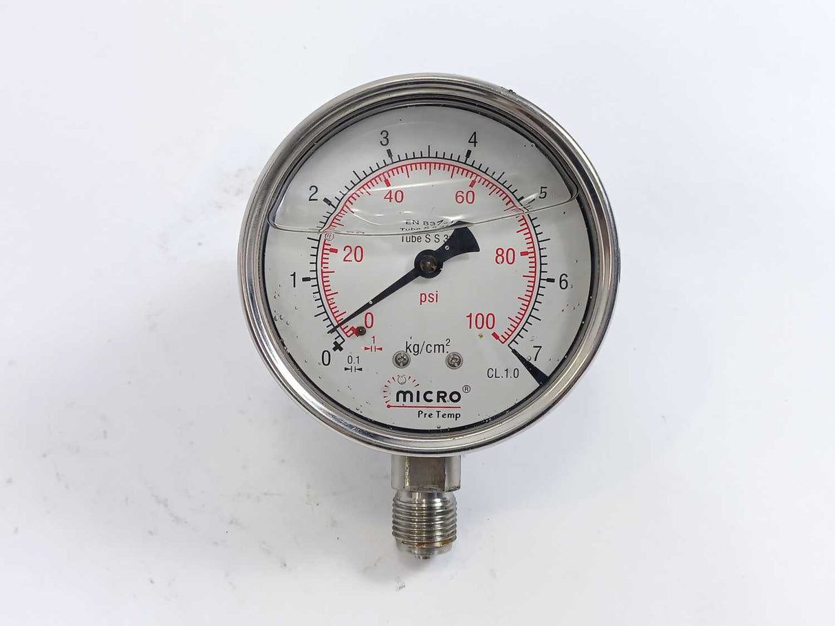 micro Pre Temp 0...100 psi 0...7kg/cm2 Pressure Gauge