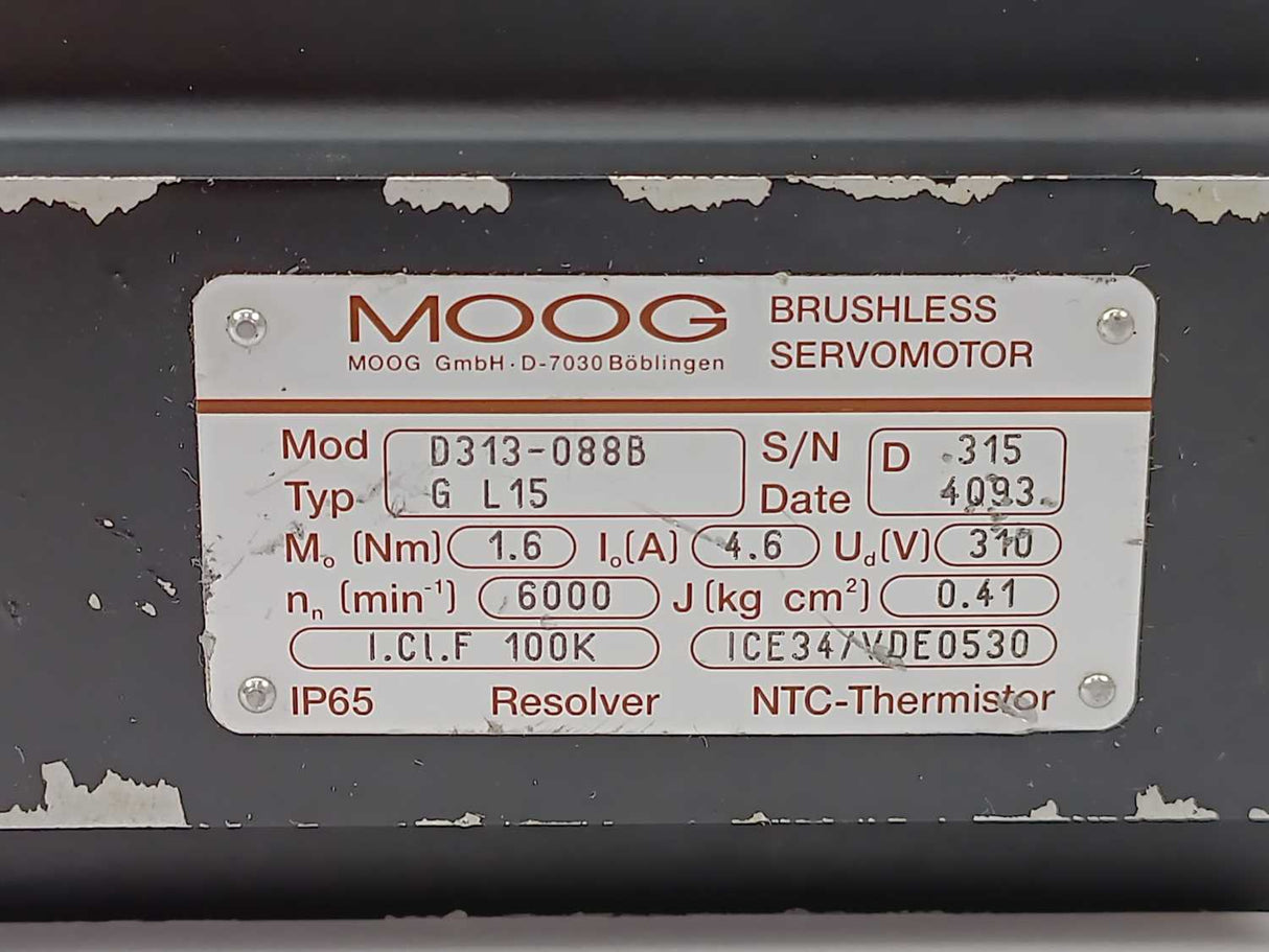 Moog GL15 D313-088B Brushless Servomotor