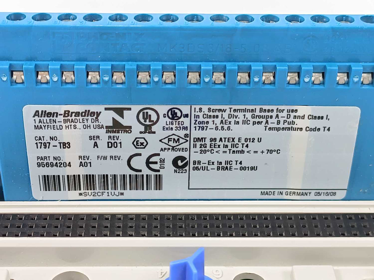 AB 1797-IBN16 Ser. A FlexEx 16 Point Input Module w/ 1797-TB3 Base