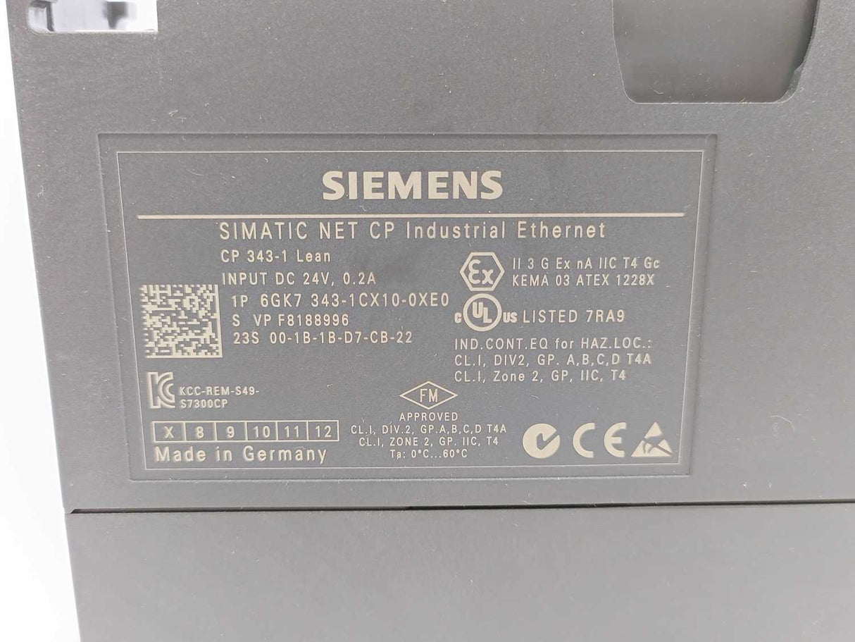 Siemens 6GK7343-1CX10-0XE0 SIMATIC NET CP Industrial Ethernet
