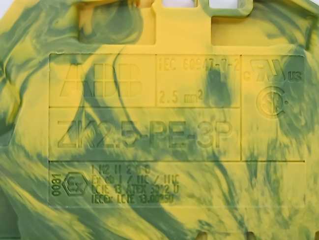 ABB 1SNK705151R0000 ZK2.5-PE-3P PI-Spring Terminal Block Batch 20 Pcs.