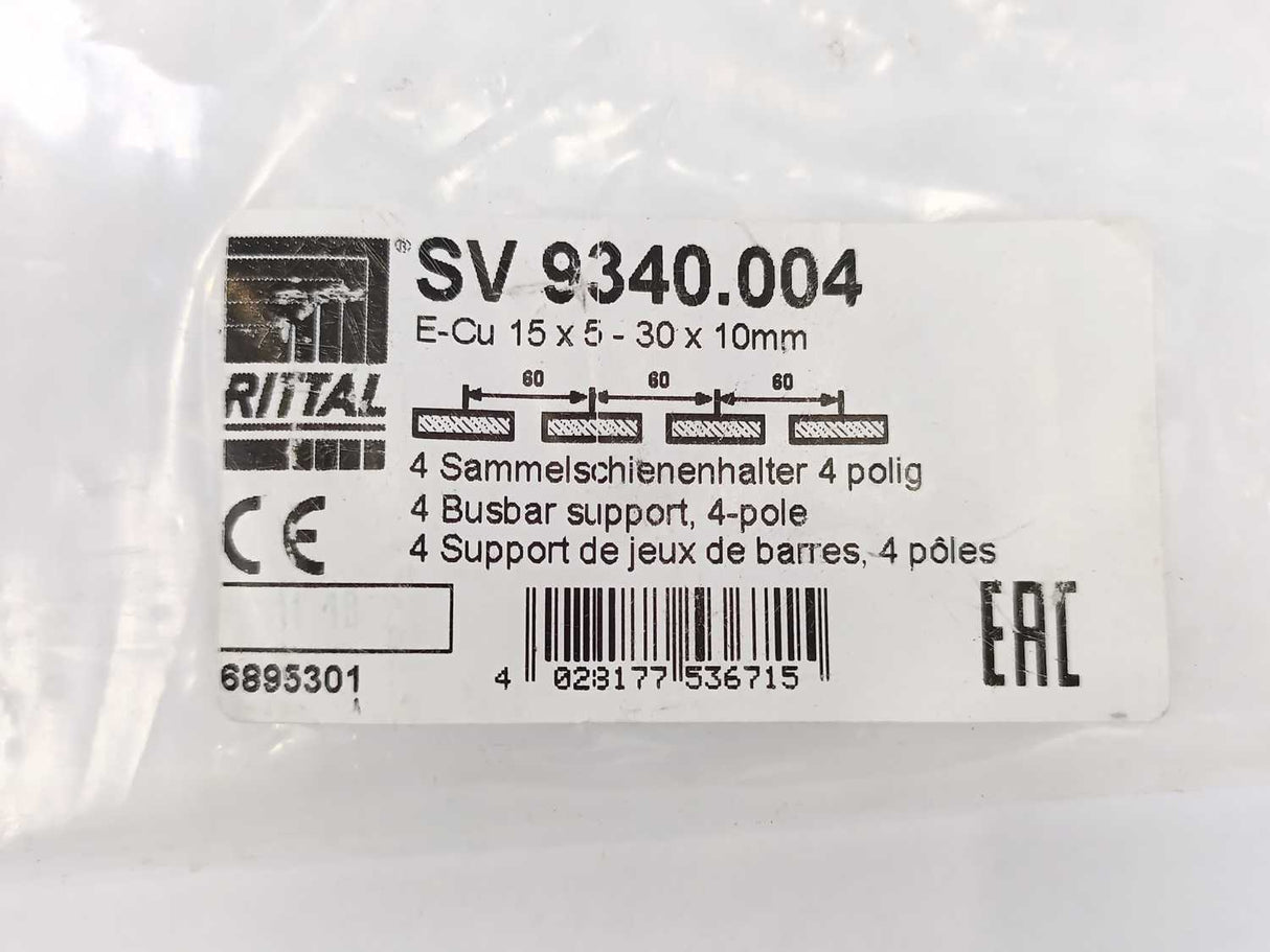 Rittal SV 9340.004 Busbar Support for Flat Copper Busbars Batch 4 Pcs.