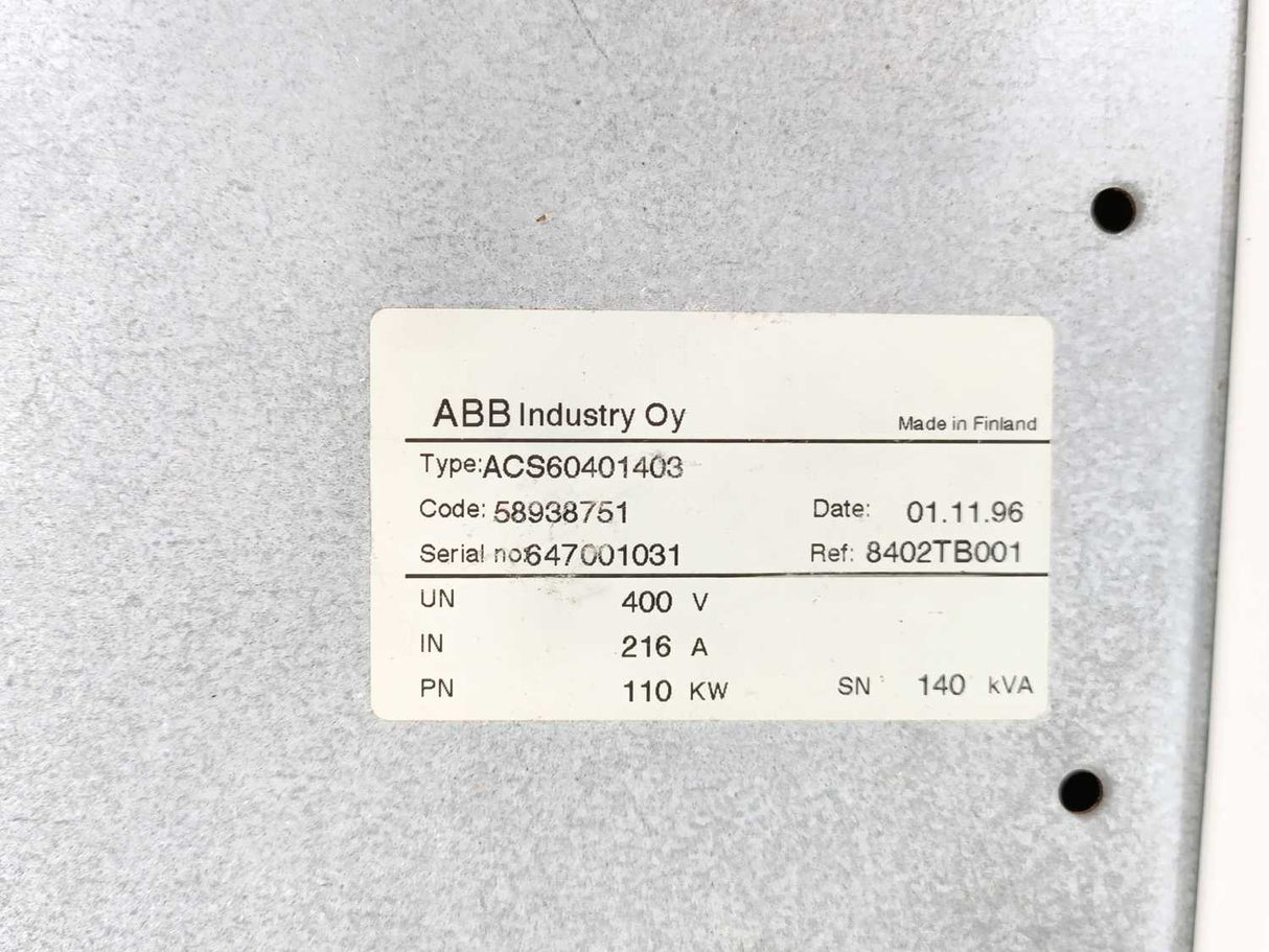 ABB ACS60401403 ACS 600 Variable Frequency Drive