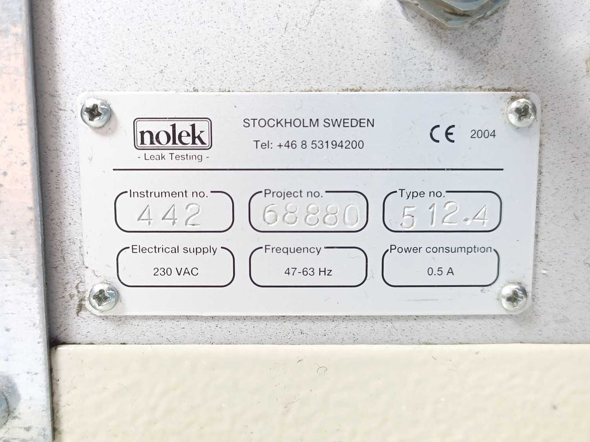 Nolek TS600 Leak Test Machine, Type: 512.4, 230VAC, 47-63Hz, 0,5A