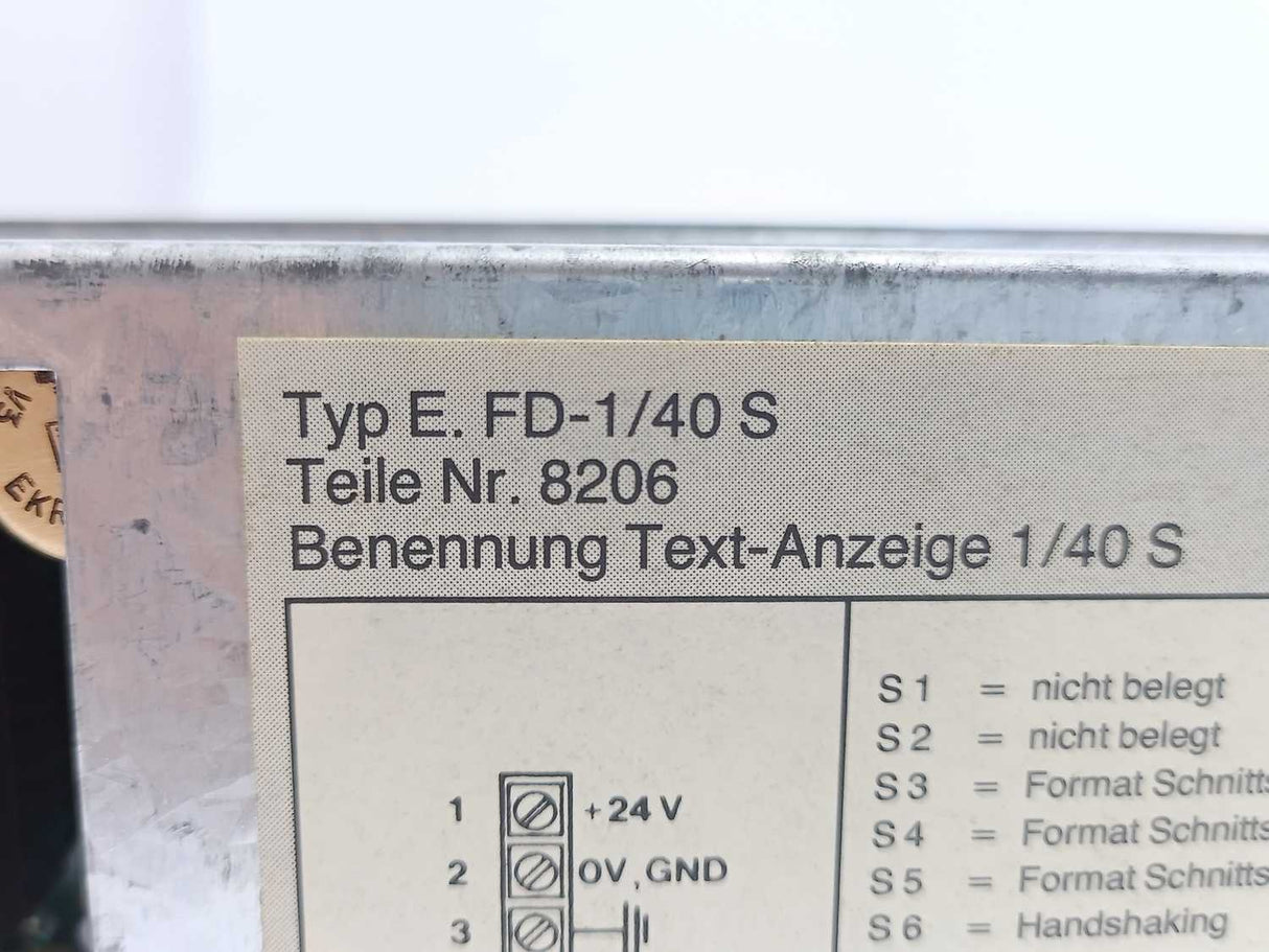 Festo 8206 Designation Text Display, FD-1/40 S