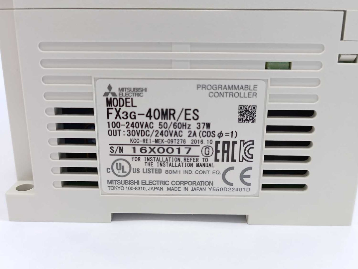 Mitsubishi FX3G-40MR/ES Power Supply, 100-240VAC, 50/60Hz, 37W, 30VDC, 2A