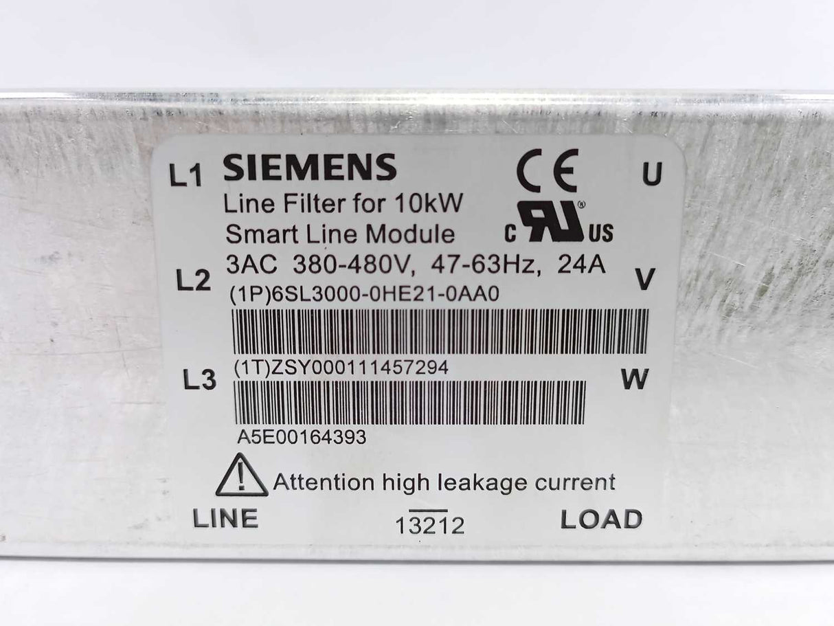 Siemens 6SL3000-0HE21-0AA0 Line Filter for 10kW Smart Line Module
