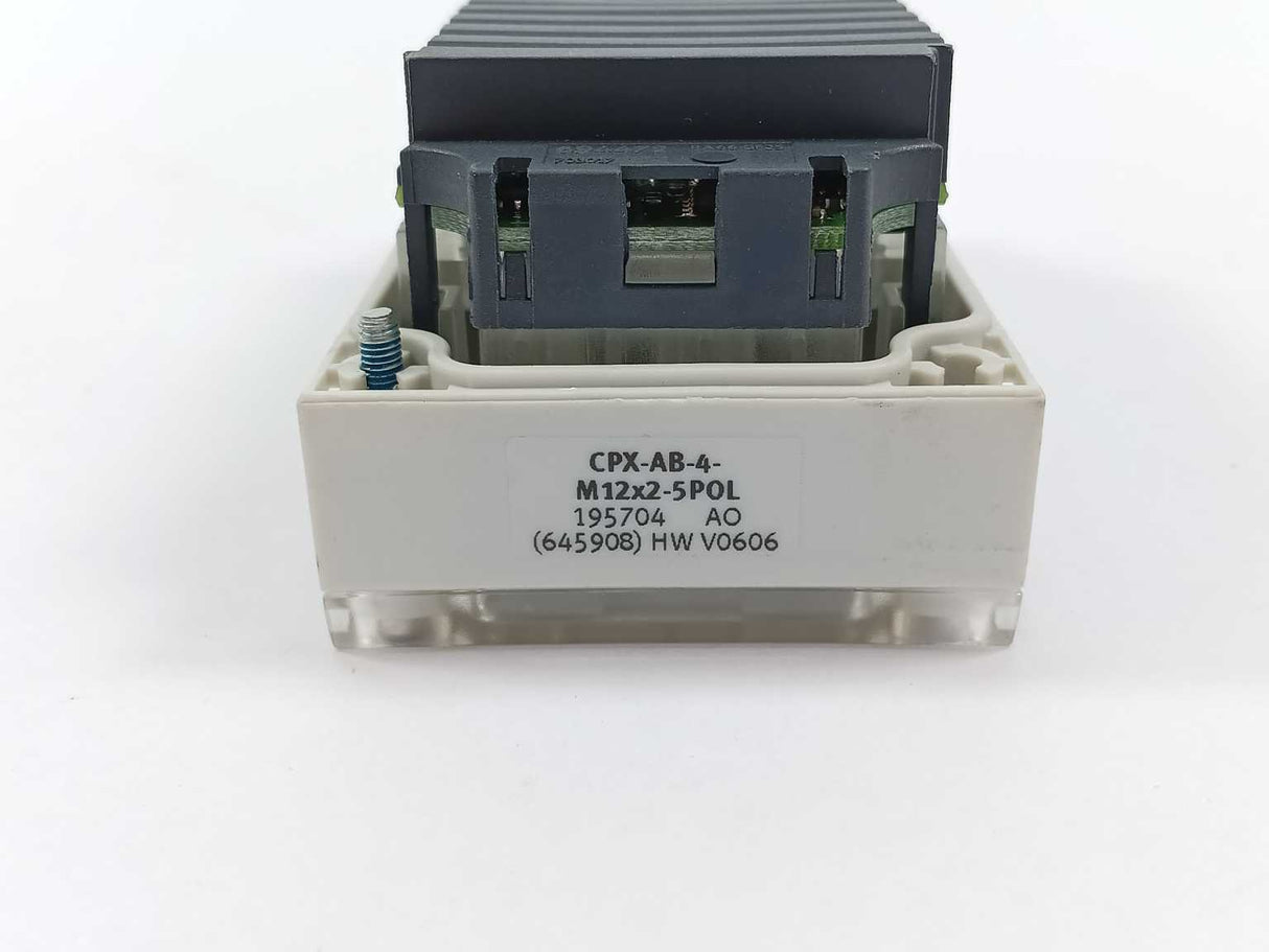 Festo 195704 CPX-AB-4-M12x2-5POL Manifold block w/ 694472, PA66-GF25, 2PCS