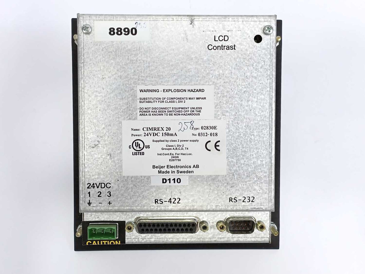 CIMREX 20 02830E Operator Panel 24VDC 150mA