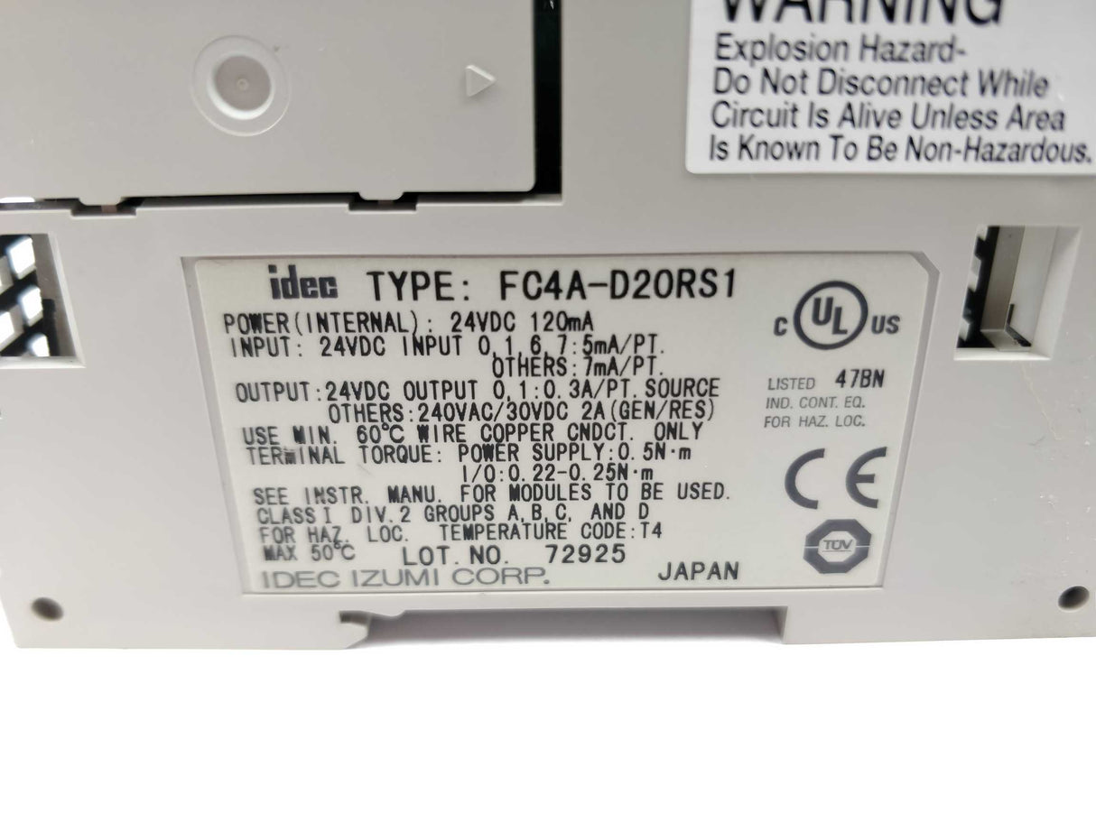 IDEC Corporation FC4A-D20RS1 Module