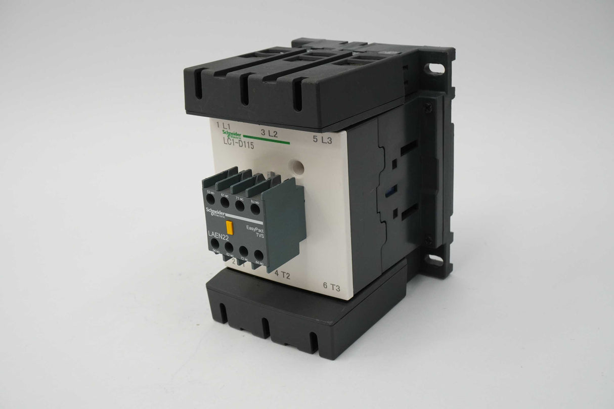 Schneider Electric LC1-D115 TeSys D Series AC Magnetic Contactor with LAEN22