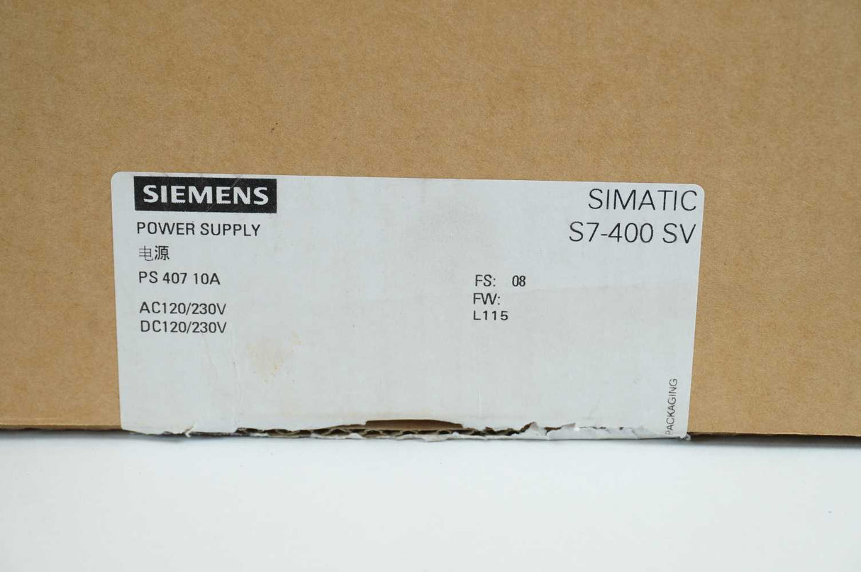 Siemens 6ES7407-0KA02-0AA0 SIMATIC S7-400 SV Power Supply PS 407 10A