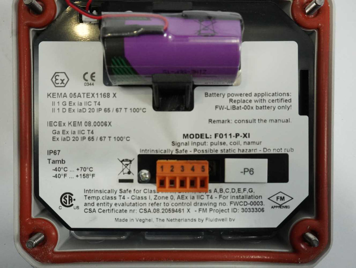 Fluidwell F011-P-XI F011-P-XI Flow Rate Indicator (Intrinsically Safe)