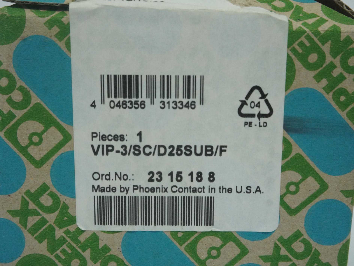 Phoenix Contact 2315188 VIP-3/SC/D25SUB/F Termination Board