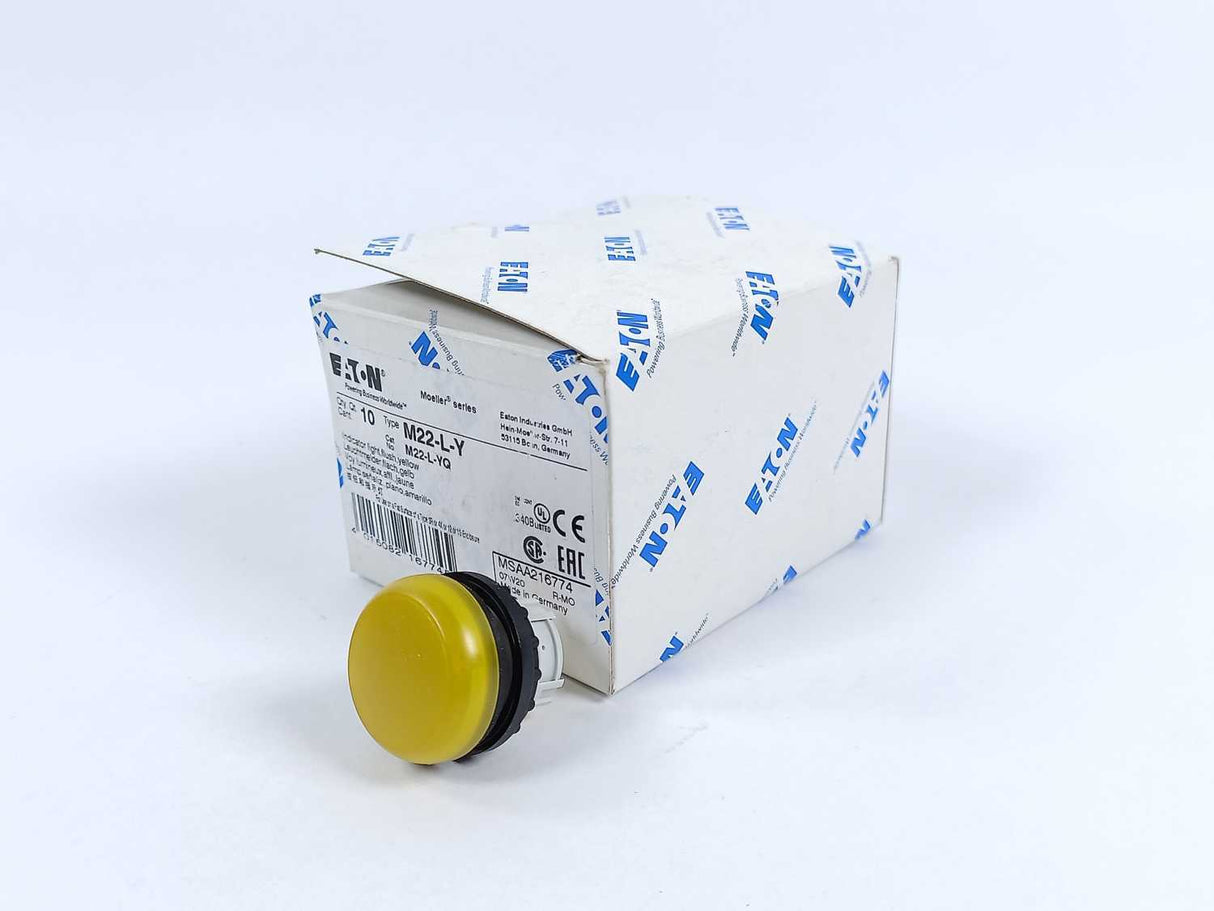 Eaton M22-L-Y Indicator Light, Flush Yellow, Batch of 10 pcs.