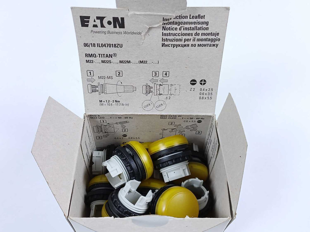 Eaton M22-L-Y Indicator Light, Flush Yellow, Batch of 10 pcs.