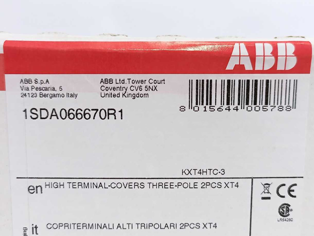 ABB 1SDA066670R1 HTC XT4 3p TERMINAL COVERS HIGH 2pcs