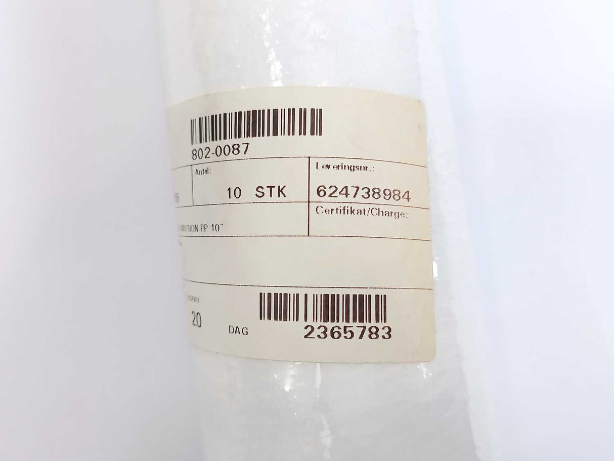 Filtec Vandteknik PPF-5-10 FILTERS Water Filter Cartridge Batch 10 pcs.