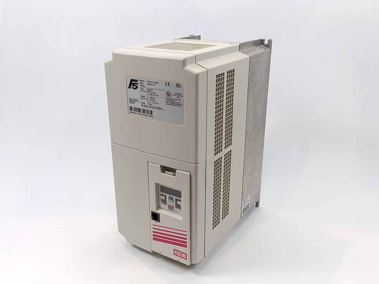 Keb 15F5A1G-YR60 F5, In: 50/60Hz, 400V, 31,2A. Out: 800Hz 24A 17kVA