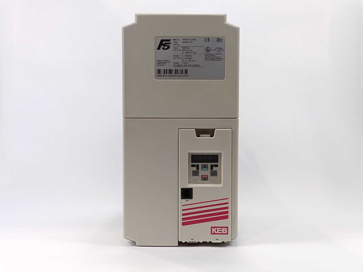 Keb 15F5A1G-YR60 F5, In: 50/60Hz, 400V, 31,2A. Out: 800Hz 24A 17kVA