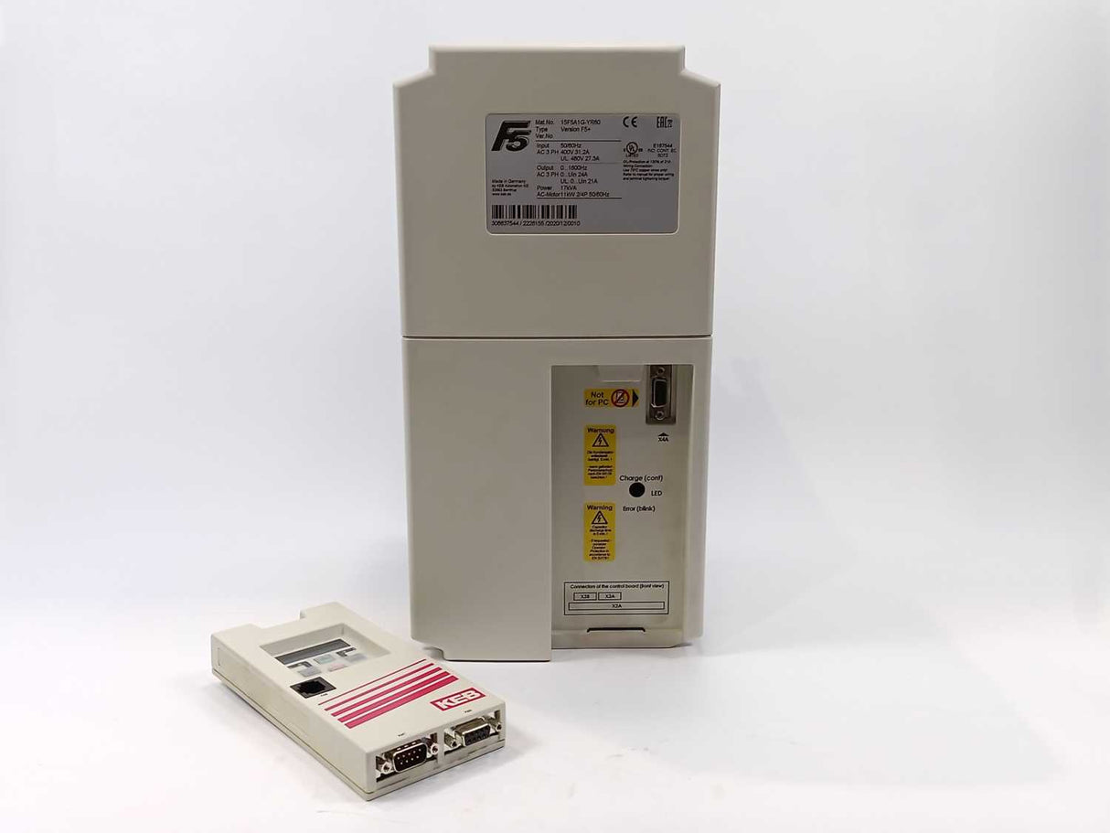 Keb 15F5A1G-YR60 F5, In: 50/60Hz, 400V, 31,2A. Out: 800Hz 24A 17kVA
