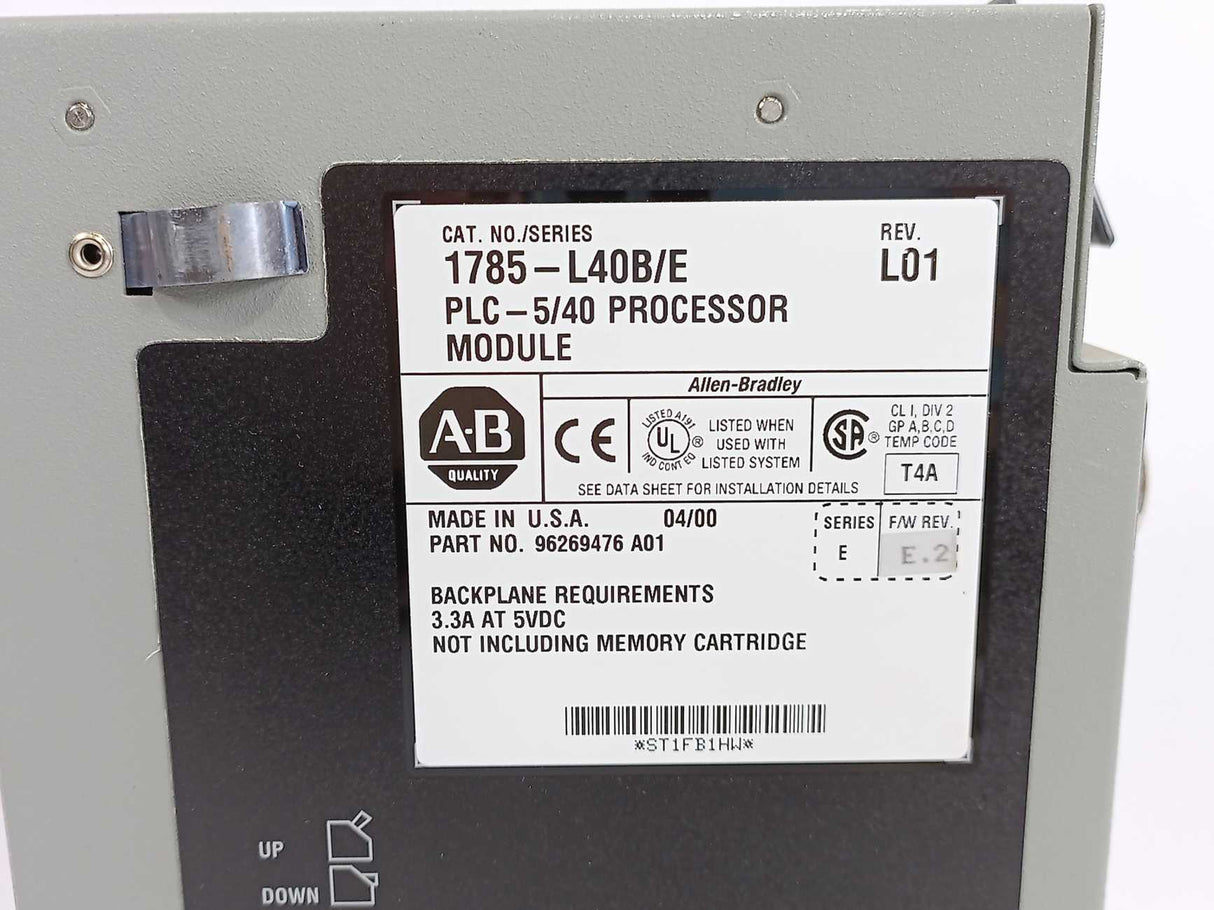 AB 1785-L40B Ser. E Firmware Rev. E.2 PLC-5/40 Processor Module