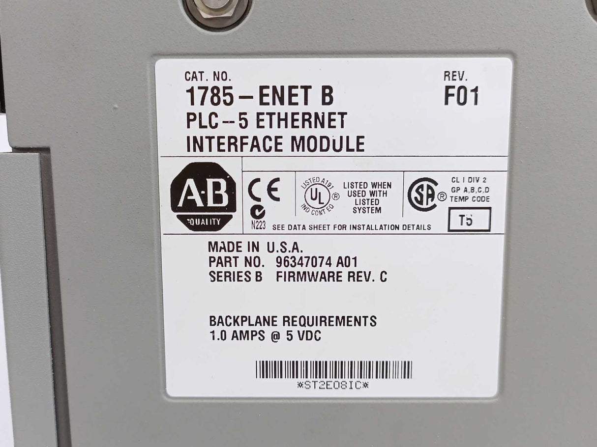 AB 1785-ENET Ser. B FW Rev. C PLC-5 Ethernet Interface Module