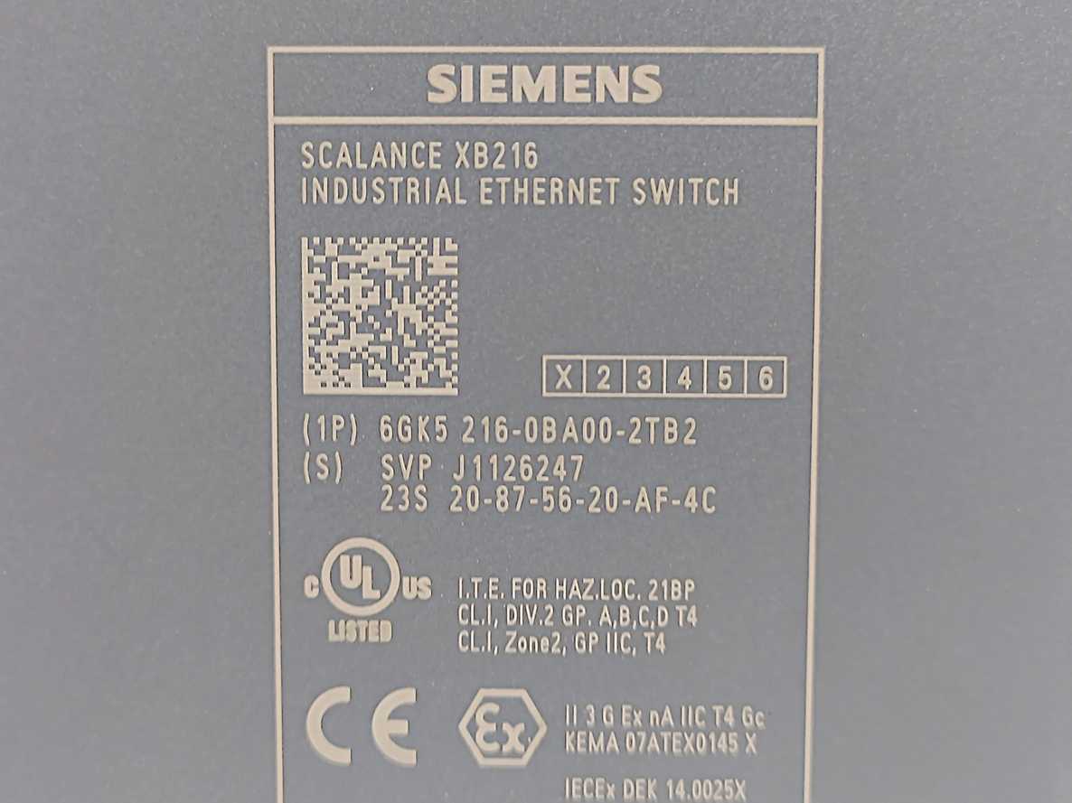 Siemens 6GK5216-0BA00-2TB2 SCALANCE XB216 Industrial Ethernet Switch