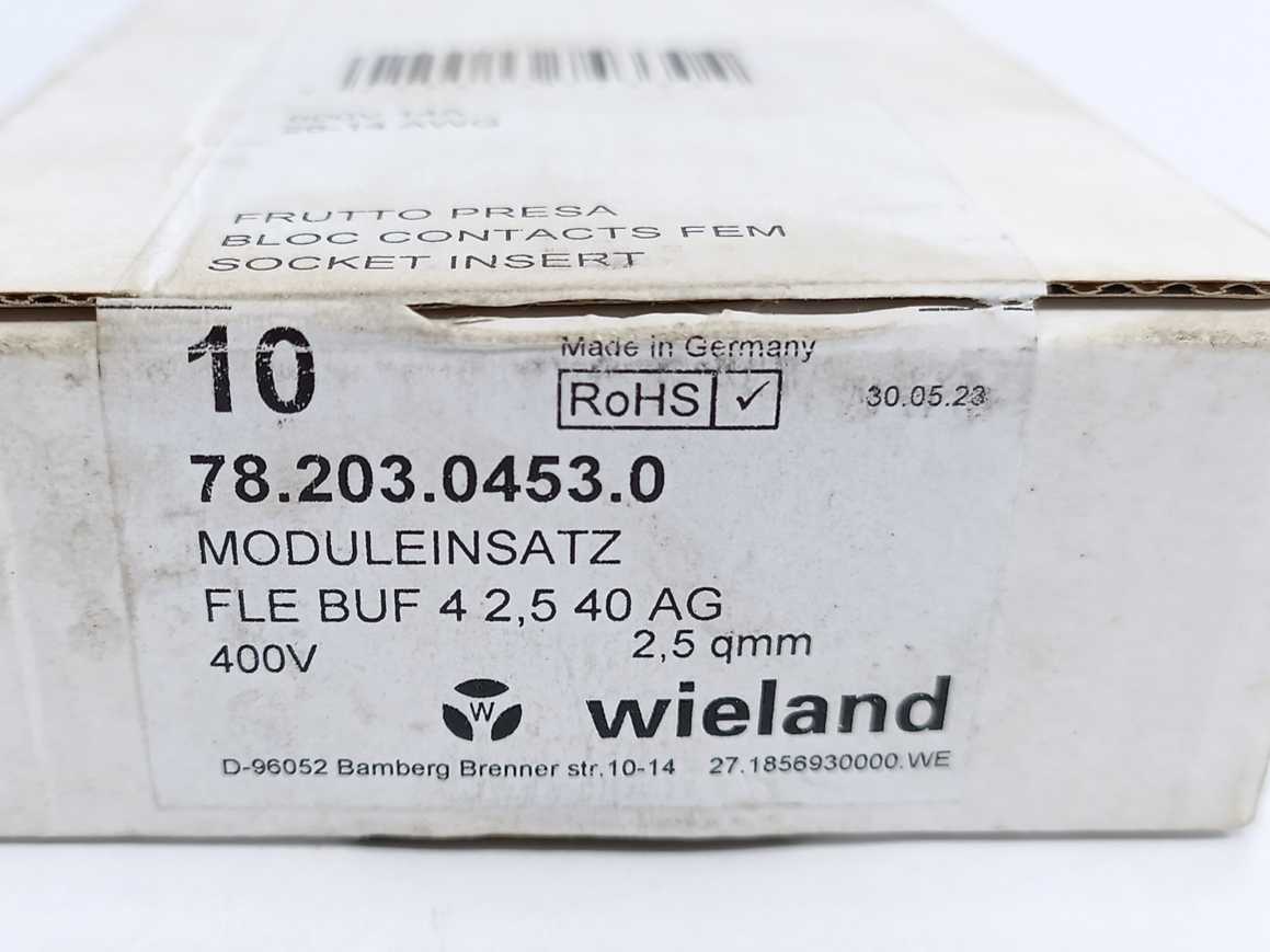 Wieland 78.203.0453.0 FLE BUF 4 2,5 40 AG Modular Inserts 10 Pcs.