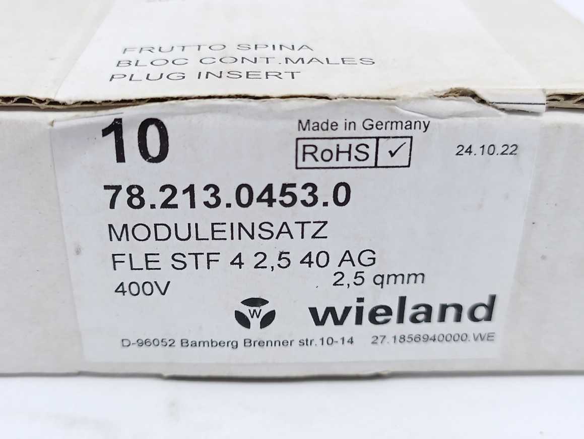 Wieland 78.213.0453.0 Modular Insert FLE STF 4 2,5 40 AG 10pcs batch
