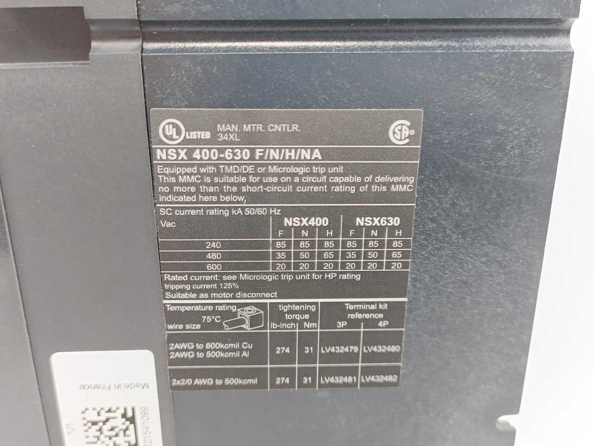 Schneider Electric LV432877 ComPact NSX630F Circuit Breaker