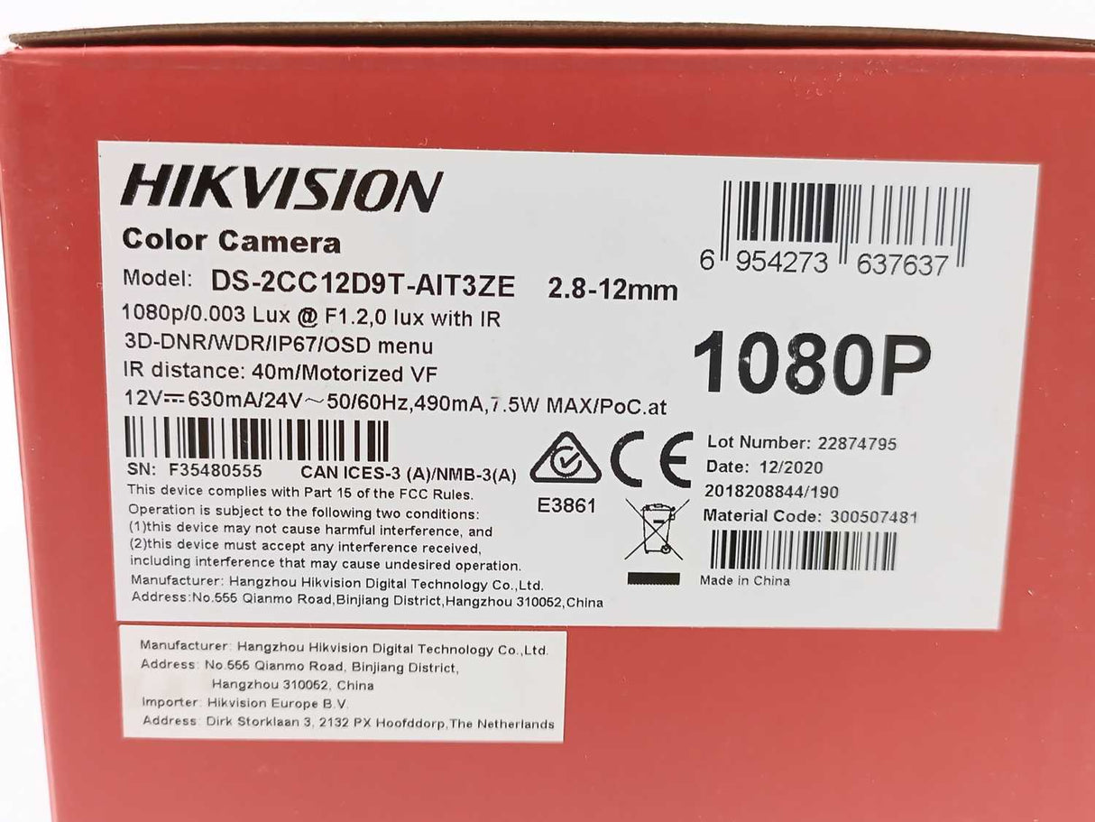 HikVision DS-2CC12D9T-AIT3ZE 2 MP PoC Motorized Varifocal Bullet Camera