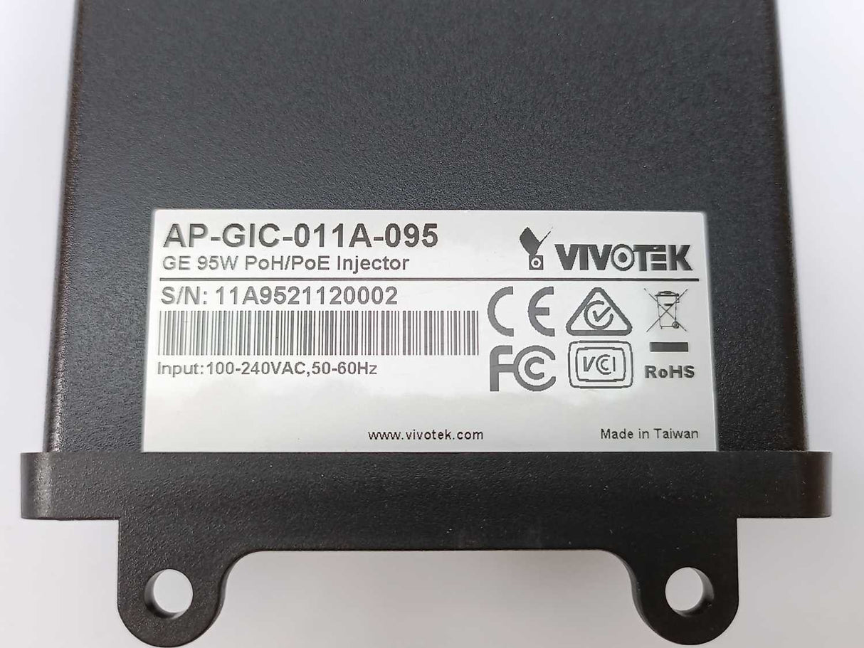 Vivotek 900048801G AP-GIC-011A-095 GE 95W PoH/PoE Injector
