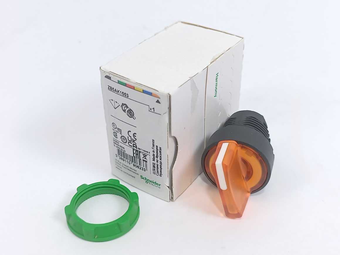 Schneider Electric ZB5AK1553 Orange Illuminated Selector Switch