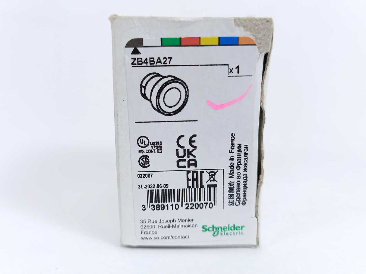 Schneider Electric ZB4BA27 Black Flush Pushbutton Head