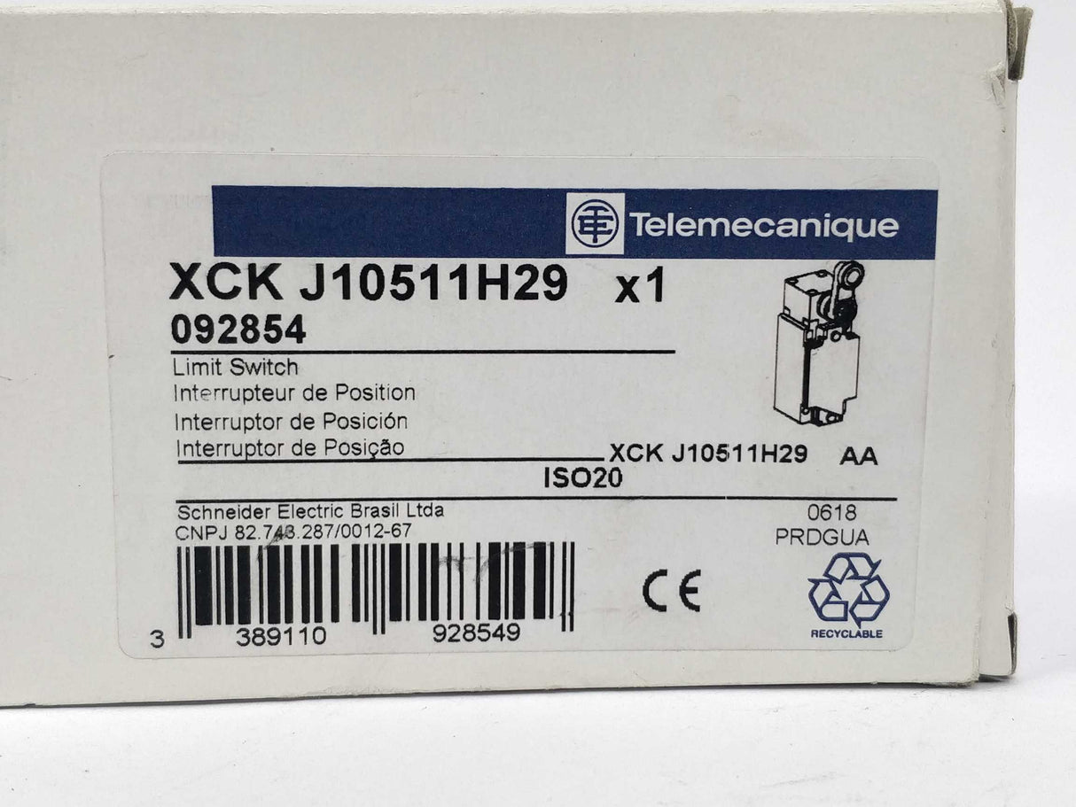 TELEMECANIQUE XCK J10511H29 092854 Limit Switch
