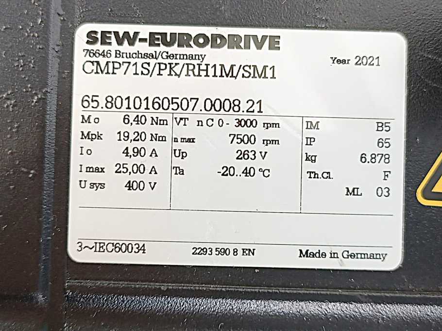 SEW-EURODRIVE CMP71S/PK/RH1M/SM1 Servo Motor
