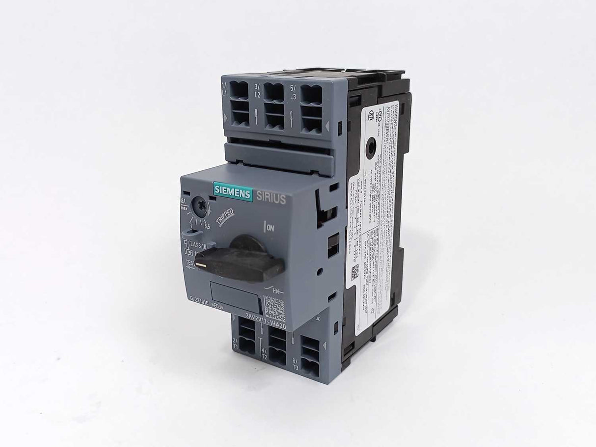 Siemens 3RV2011-1HA20 Circuit Breaker for Motor Protection 5,5-8,0A