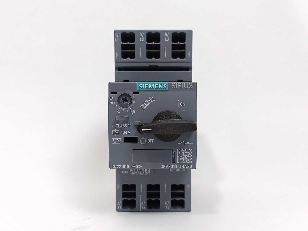 Siemens 3RV2011-1HA20 Circuit Breaker for Motor Protection 5,5-8,0A